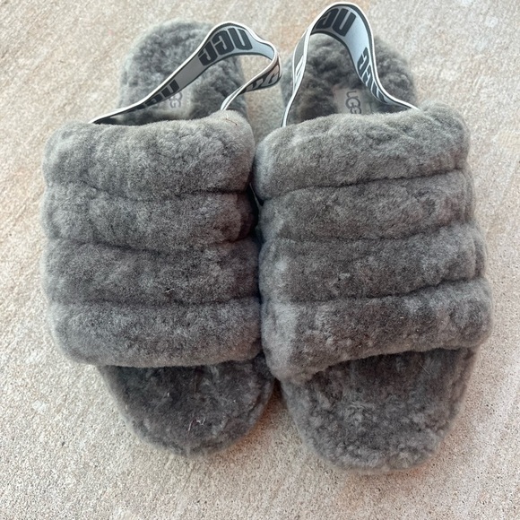 UGG Australia Fluff Yeah Women's Slide Slipper, Size 8 - Charcoal - Picture 2 of 11